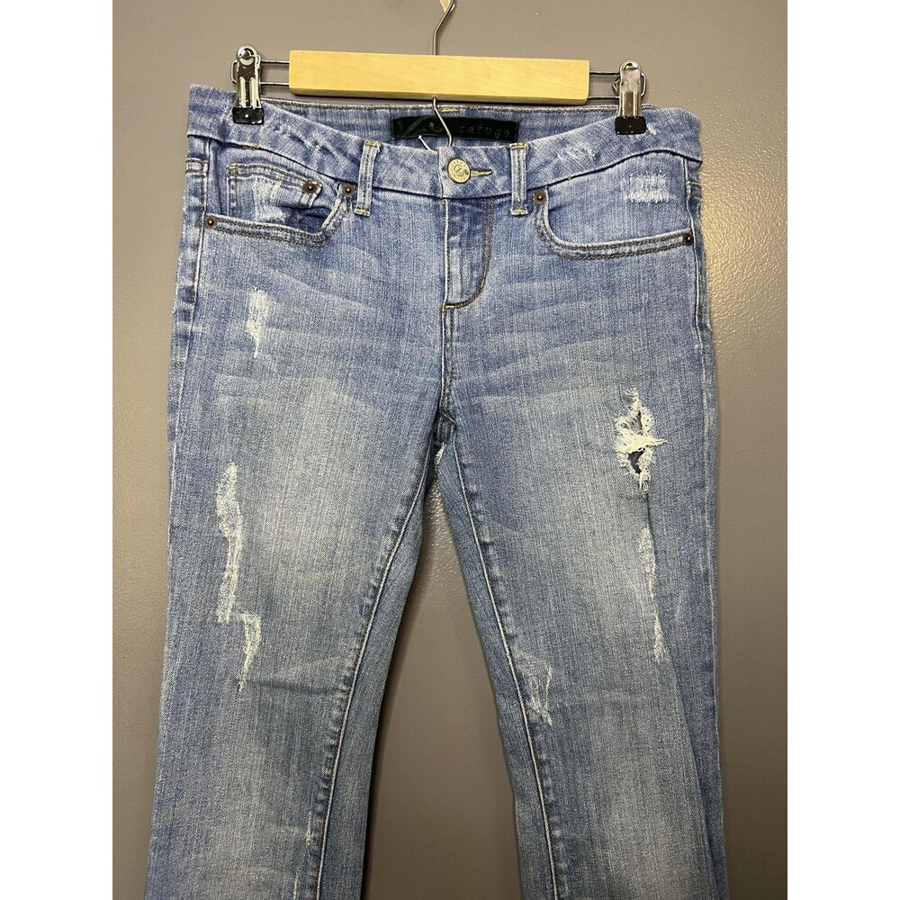 Refuge Bootcut Jeans Juniors 5R Med Wash Blue Distressed Stretch Denim